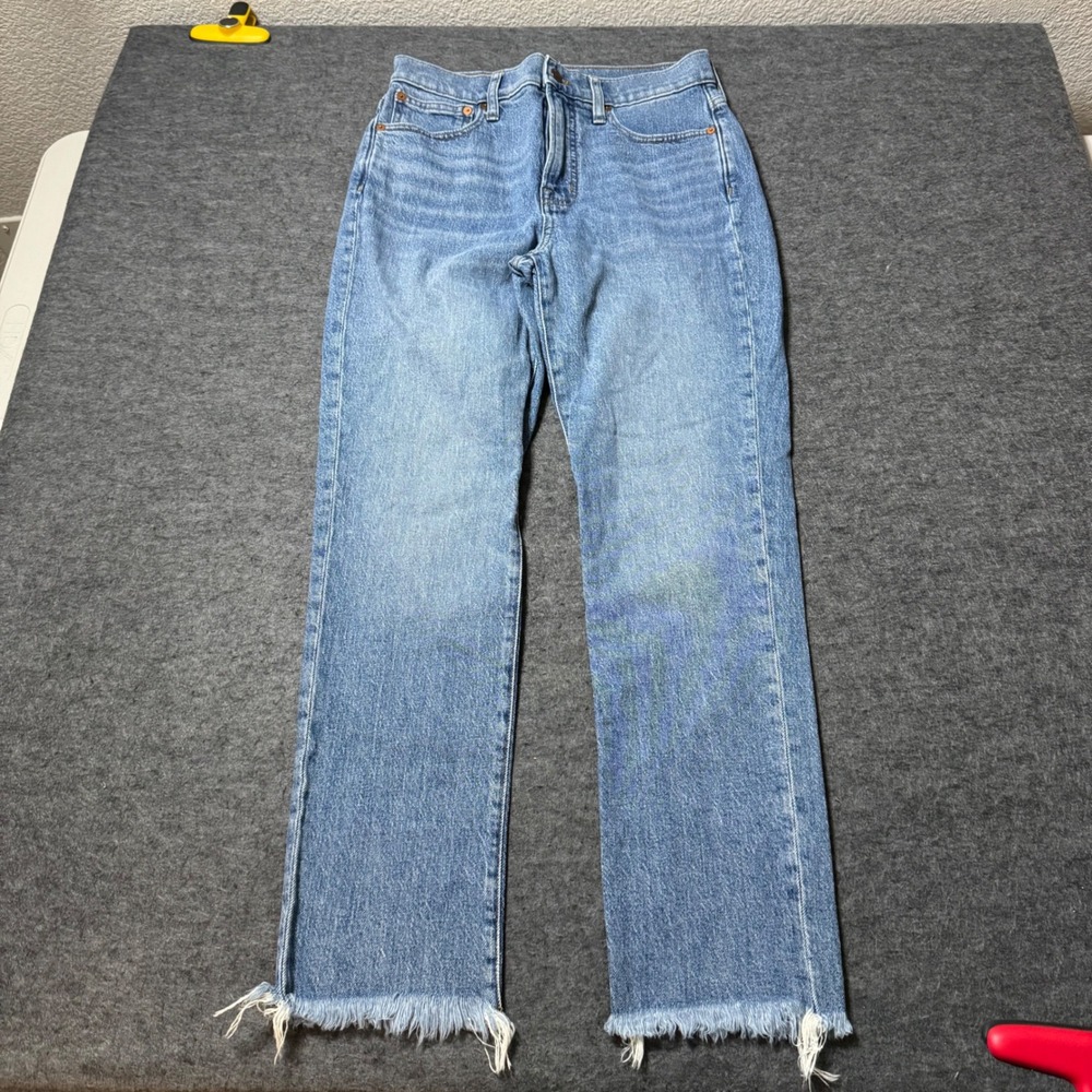 Madewell The Perfect Vintage Jean Light Wash Raw Hem High Rise Straight Size 26